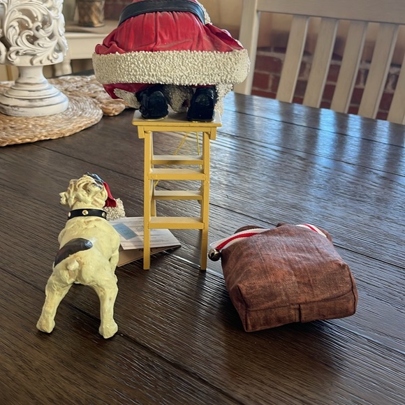 Holding/Sale Paused - Possible Dreams Santa on Ladder with Bulldog - Picture 3 of 4